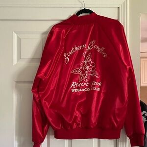 Men’s Vintage Red souvenir jacket Southern Comfort Weslaco, Texas